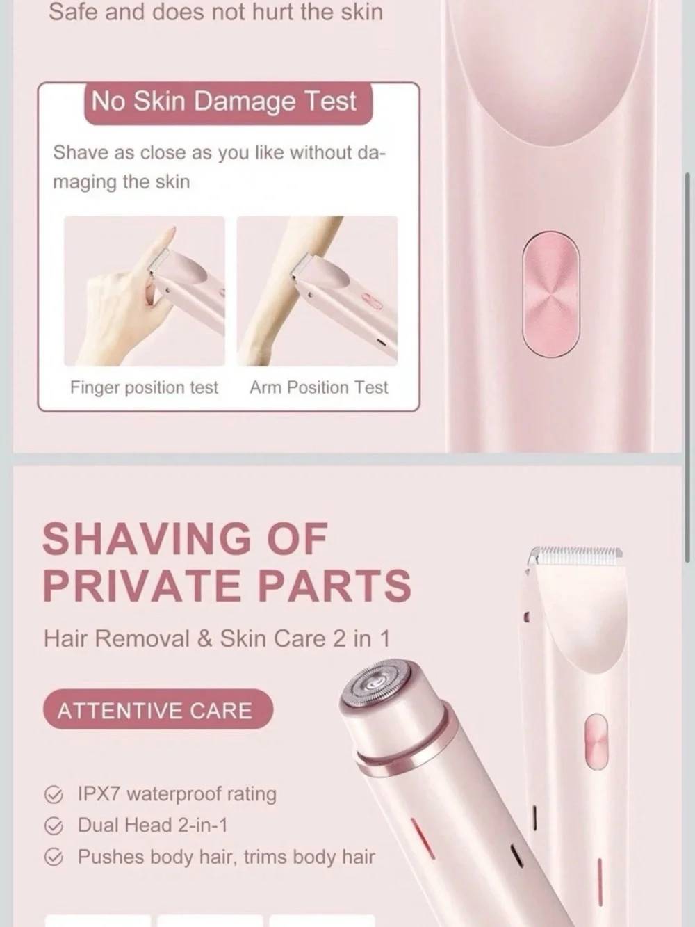 Rose Gold Dual-Head Women’s Electric Shaver & Trimmer - Unbranded